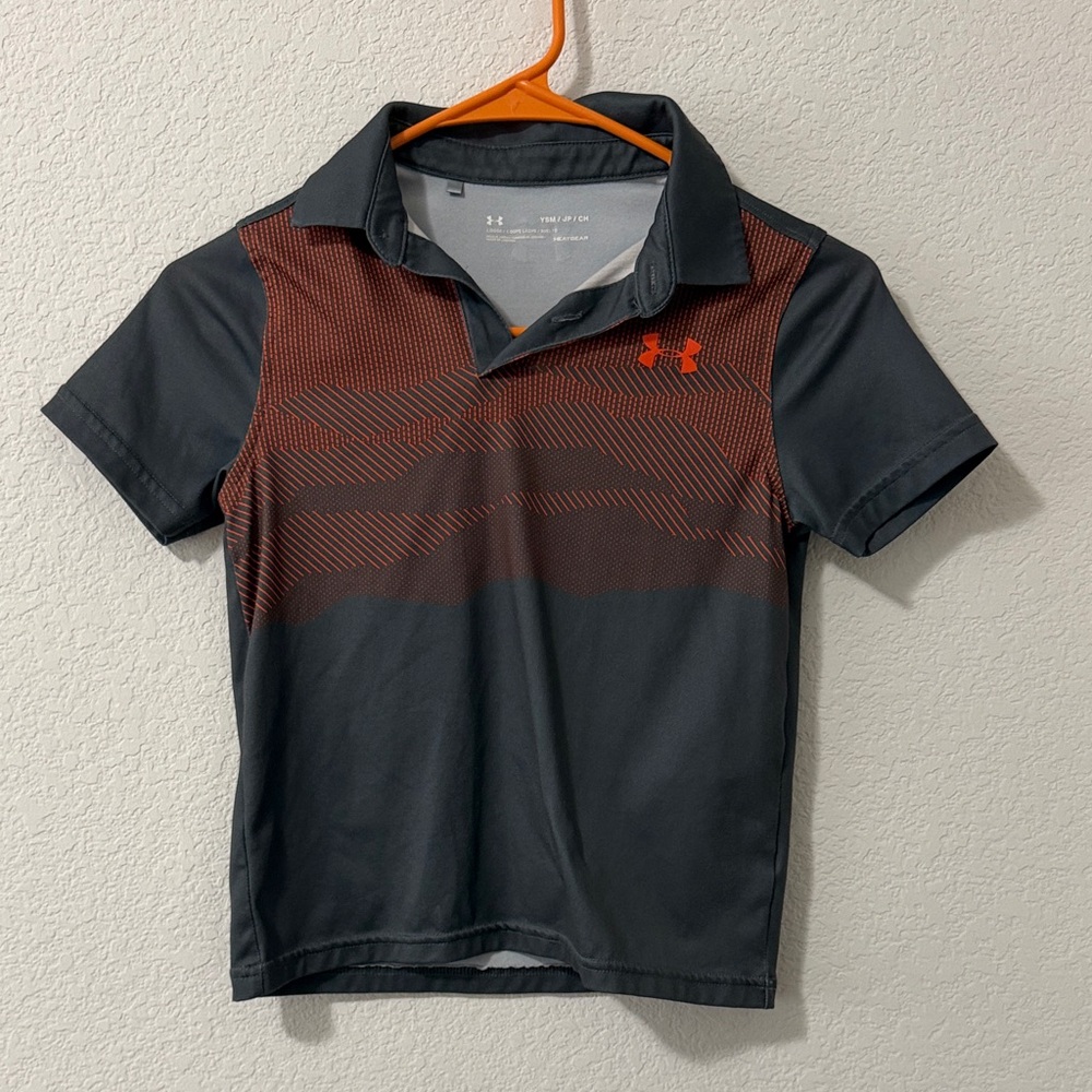 Under Armour Charcoal and Orange Polo